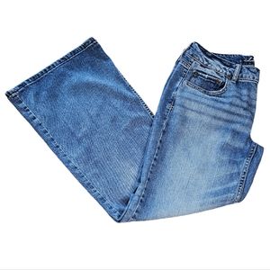 American Eagle hipster medium wash mid rise wide leg jeans